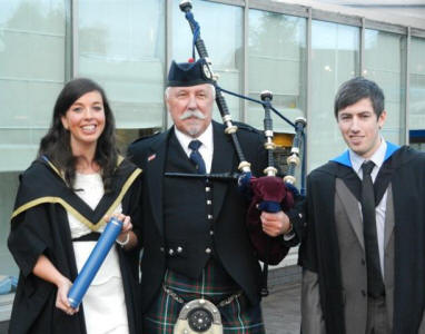 Alister Campbell and friend with Jim at the Heriot Watt Graduations Nov 2012.JPG
