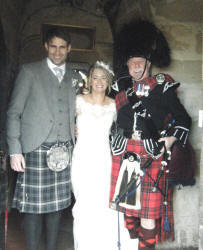 Andrea and Simon with Jim at Borthwick Castle