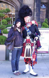 Laura and  JIm outside the Glasshouse Hotel in Edinburgh