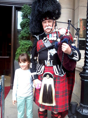 Pedro Garces Daughter from Spain with Jim the Scottish Piper