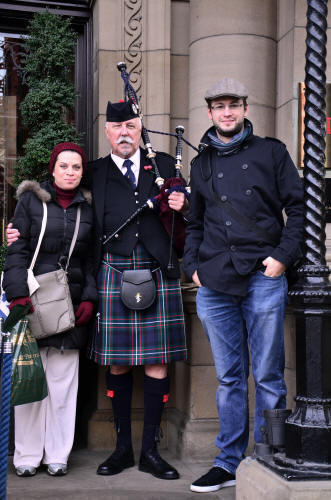 Stavros with Jim outside the Balmoral Hotel Edinburgh 2