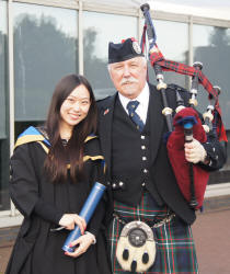 Wenlu with Jim at the Heriot Watt Graduations November 2013